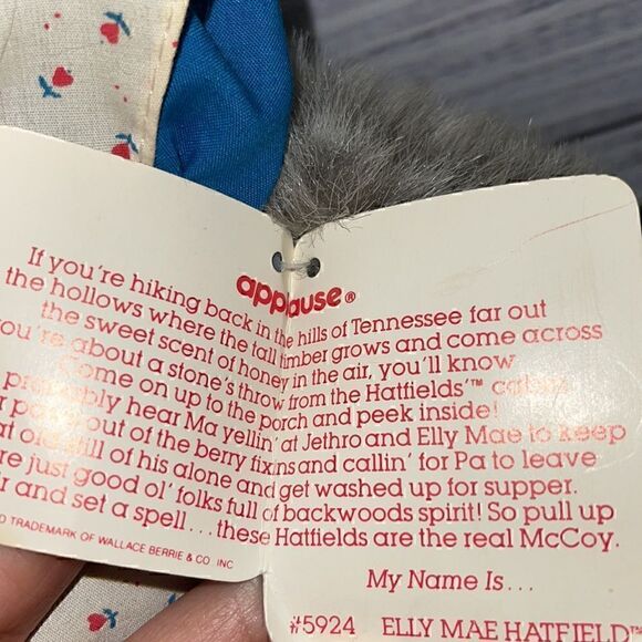 Vintage 90s Disney Applause The Hatfields #5924 Elly Mae Teddy Plush Bear New - Picture 5 of 8